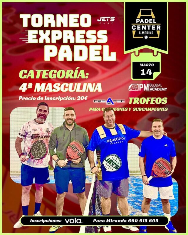 Cartel del 4to Torneo Express de Pádel en Motril