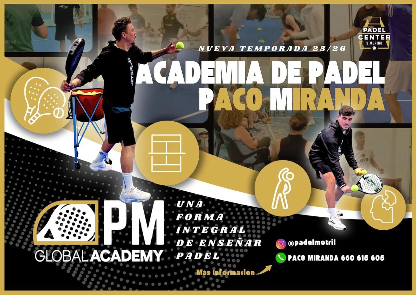 Cartel de Escuela de Pádel para Adultos en Motril 2025