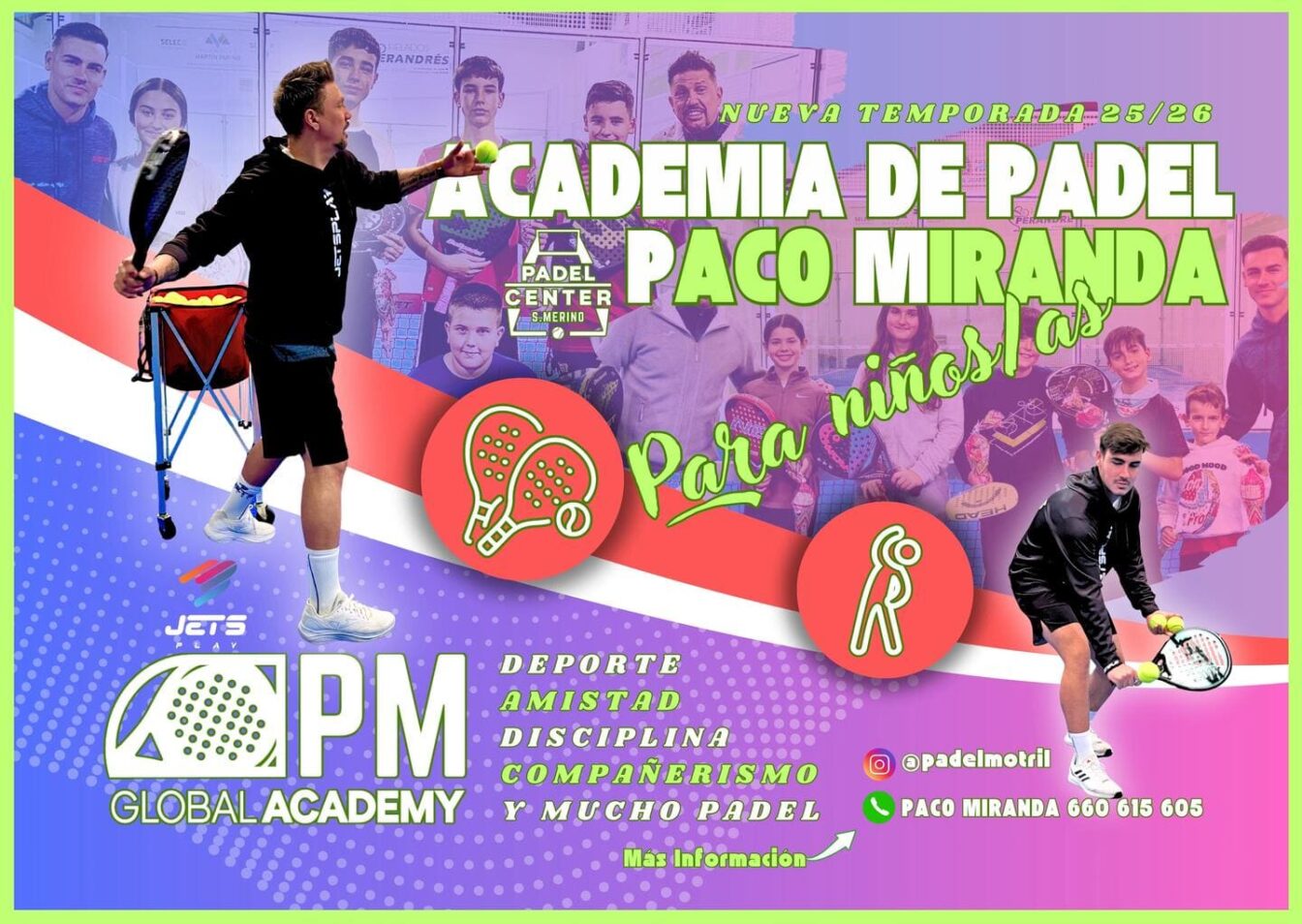 Cartel de Escuela de Pádel para Niños en Motril 2025