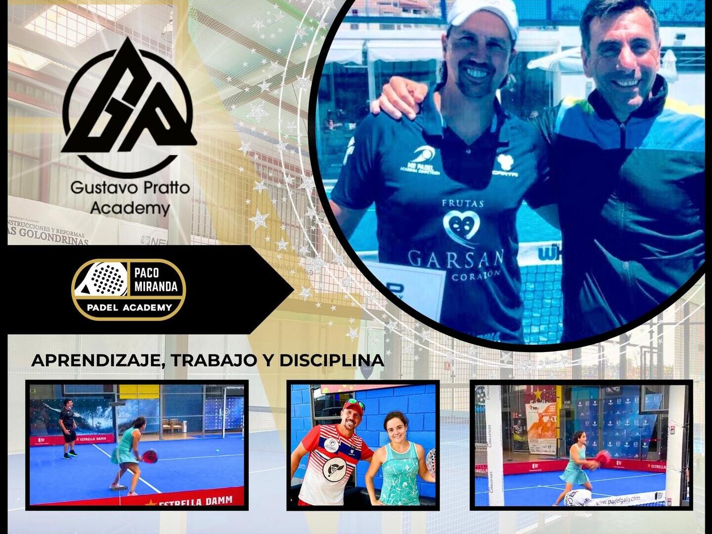 Cartel padel profesional con Paco Miranda Pádel Academy