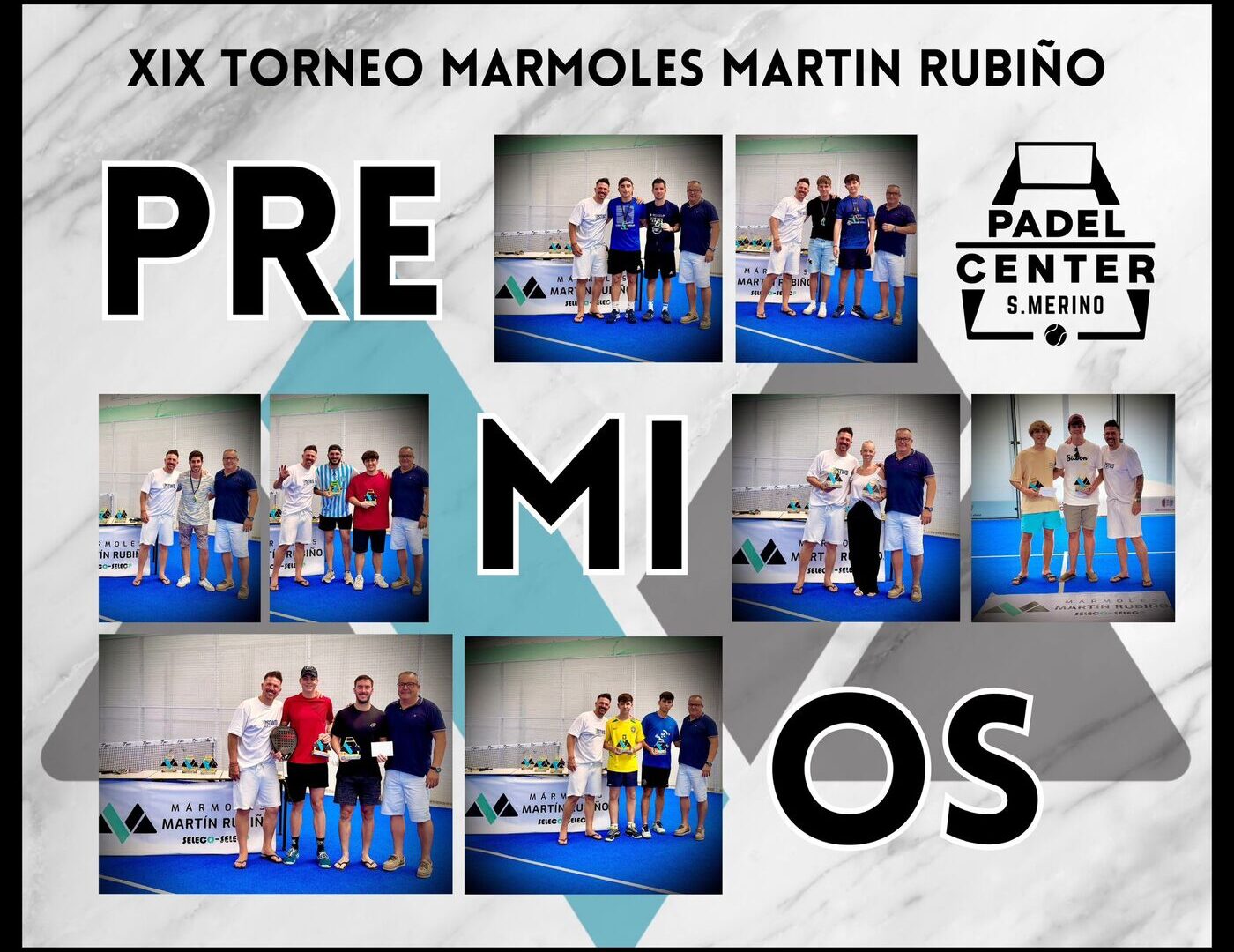 Cartel Premios del torneo de Pádel Mármoles Martín Rubiño