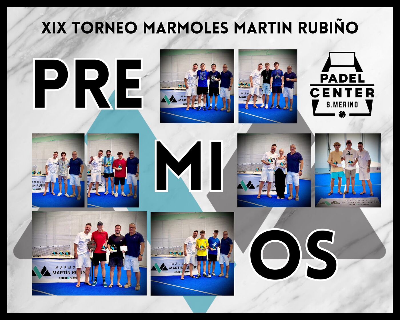 Cartel Premios del torneo de Pádel Mármoles Martín Rubiño