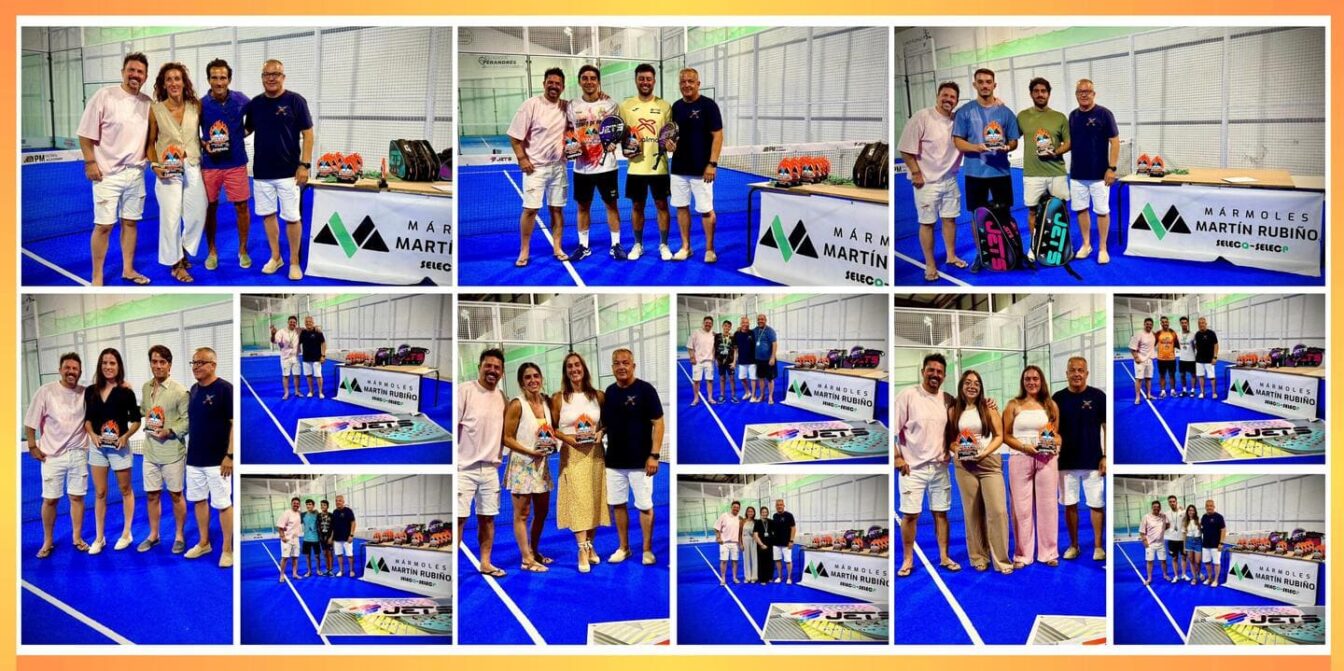 Recopilación de premios y ganadores del XX Edición Torneo de Pádel Mármoles Martín Rubiño