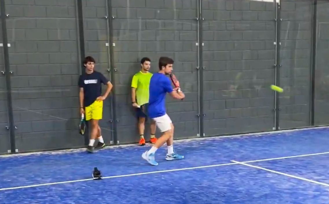 Edu Alonso, Enrique Goenaga y Javi Martínez en una sesión de entrenamiento