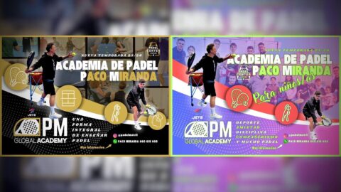 Mosaico con las portadas de escuela de pádel para niños y adultos en Motril 2025