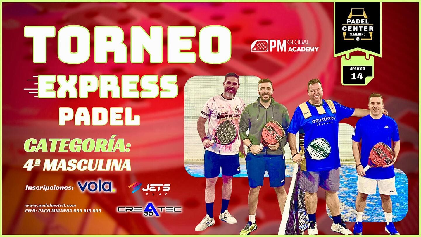 Banner del 4to Torneo Express de pádel en Motril